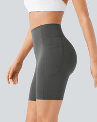 ⏳Tijdelijke aanbieding🎉High Waisted Butt Lifting Tummy Control Shaping Training Shorts met zijzakken 7"