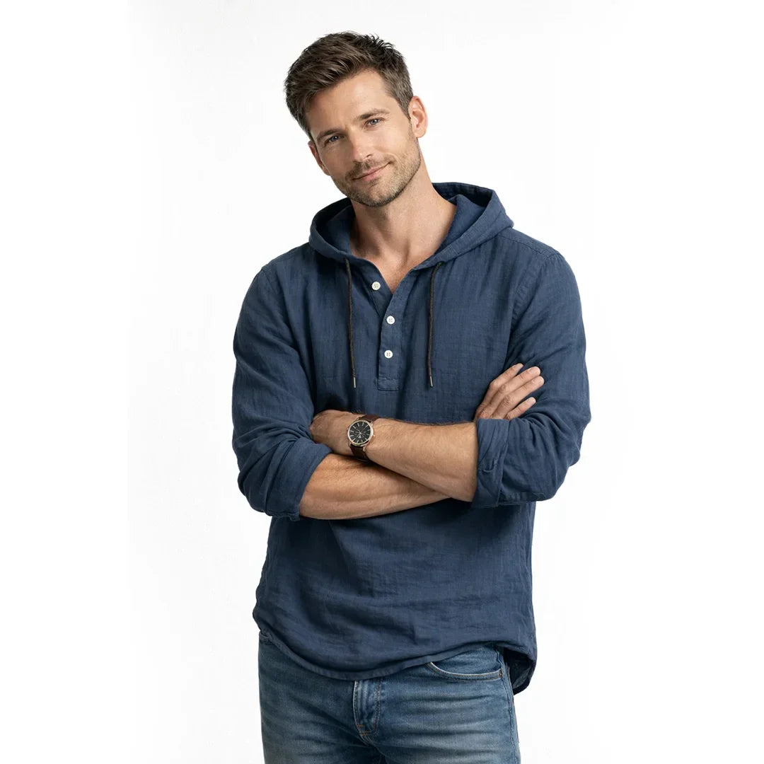 NobleLinen shirt met capuchon Dante