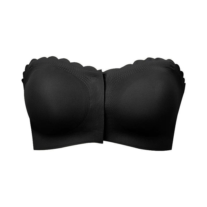 Naadloze bralette tube top met golvende rand