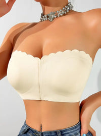 Naadloze bralette tube top met golvende rand