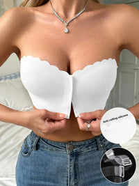 Naadloze bralette tube top met golvende rand