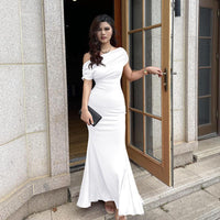 Elegante Mouwloze Off-shoulder Nauwsluitende Lange Formele Avondjurk