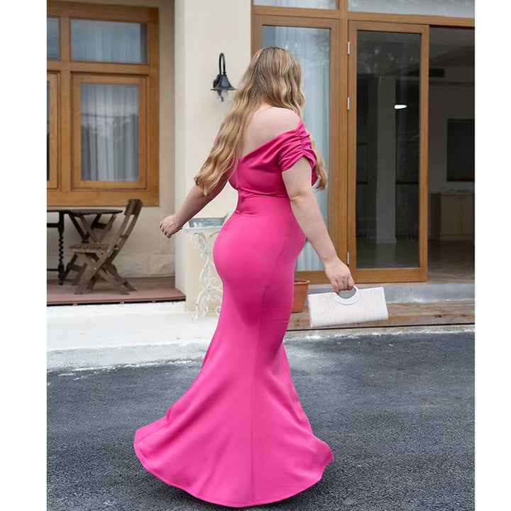Elegante Mouwloze Off-shoulder Nauwsluitende Lange Formele Avondjurk