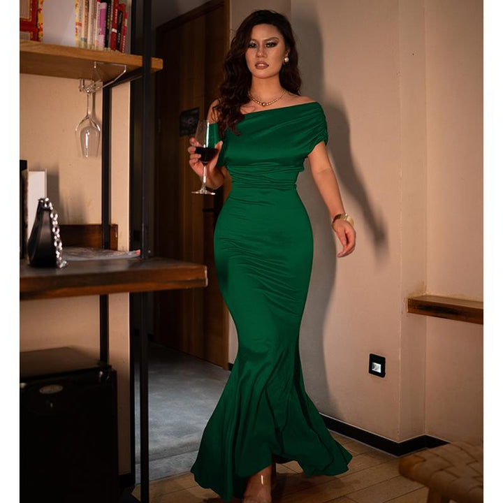 Elegante Mouwloze Off-shoulder Nauwsluitende Lange Formele Avondjurk