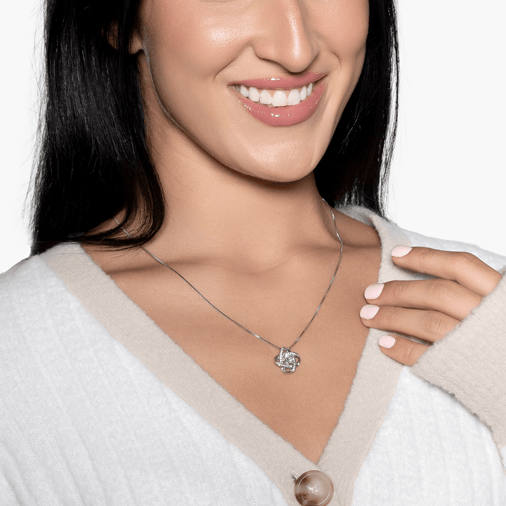 Aan mijn geweldige vrouw Zilveren Liefdesknoop ketting