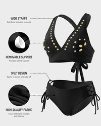 Petal Hollow V-hals Tweedelige String Bikiniset