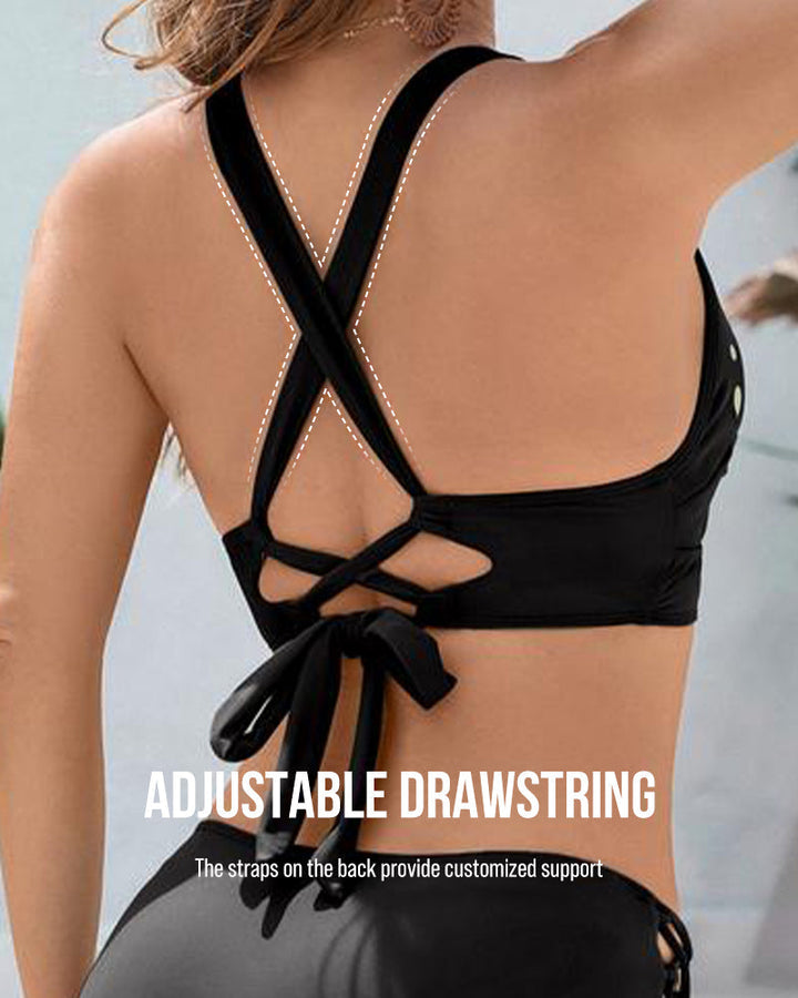 Petal Hollow V-hals Tweedelige String Bikiniset