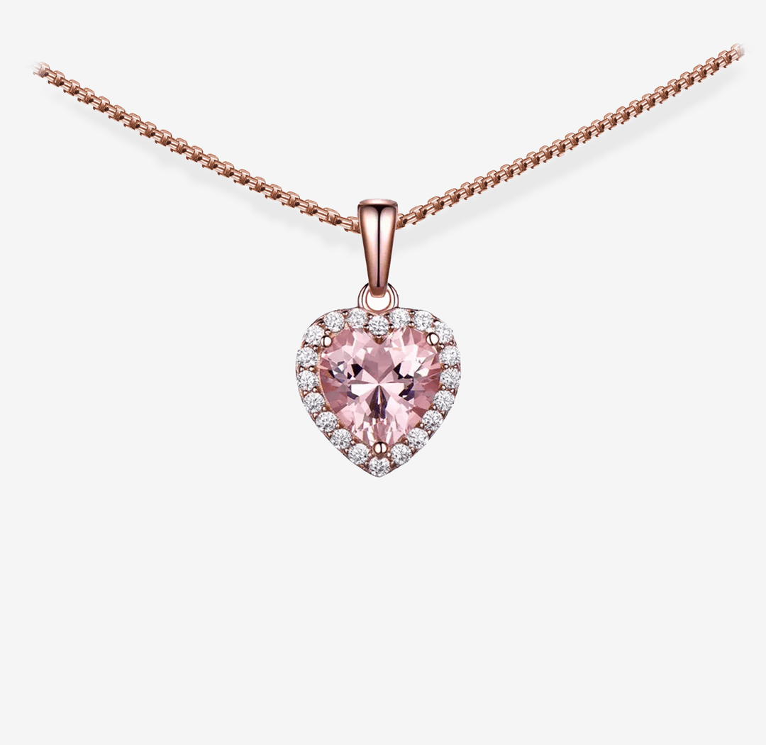 Voor Altijd en Altijd Zielsverwant - Fonkelende Morganiet Hart Ketting