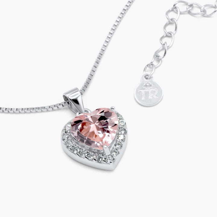 Dochter - Verander Nooit - Sprankelende Morganiet Hart Ketting