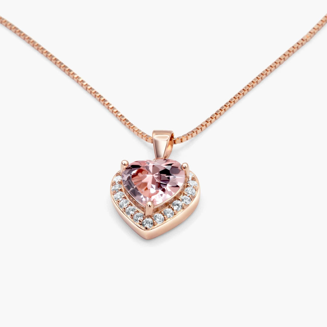 Voor altijd aanstaande vrouw - Fonkelende Morganiet Hart Ketting