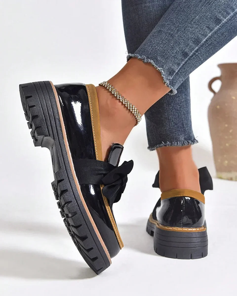 Valerie Bow Plateau Loafers