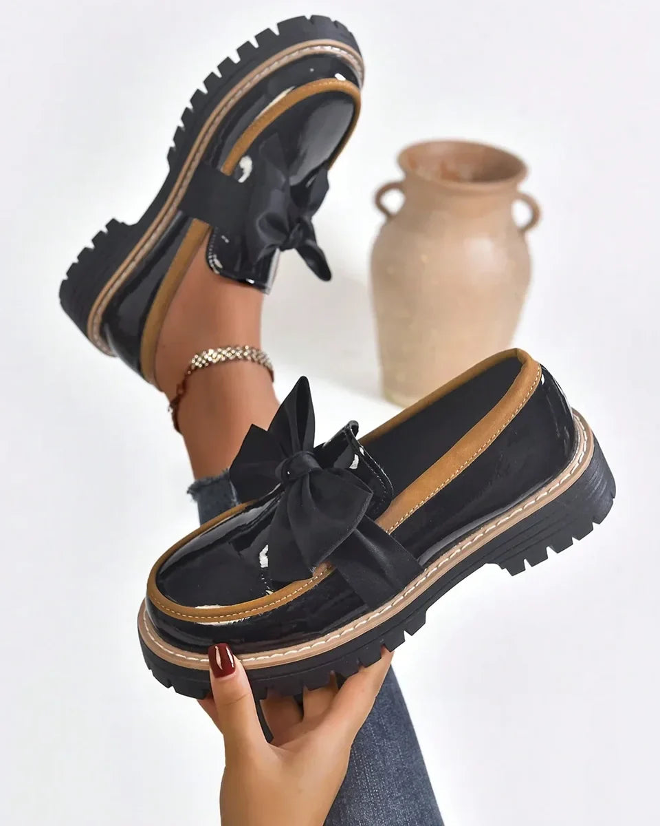 Valerie Bow Plateau Loafers
