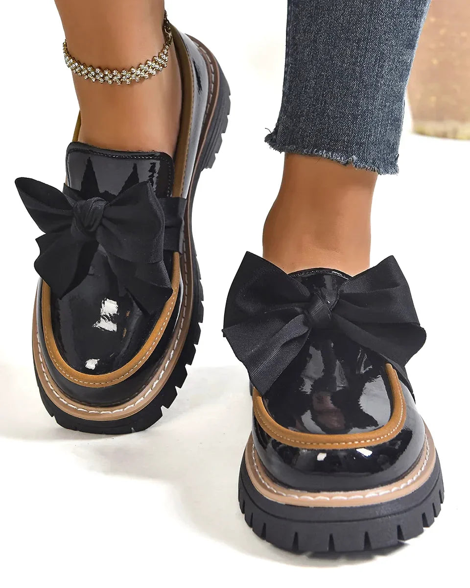 Valerie Bow Plateau Loafers