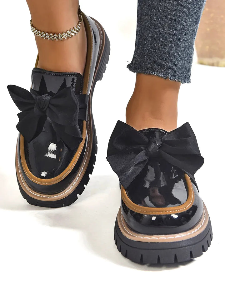 Valerie Bow Plateau Loafers