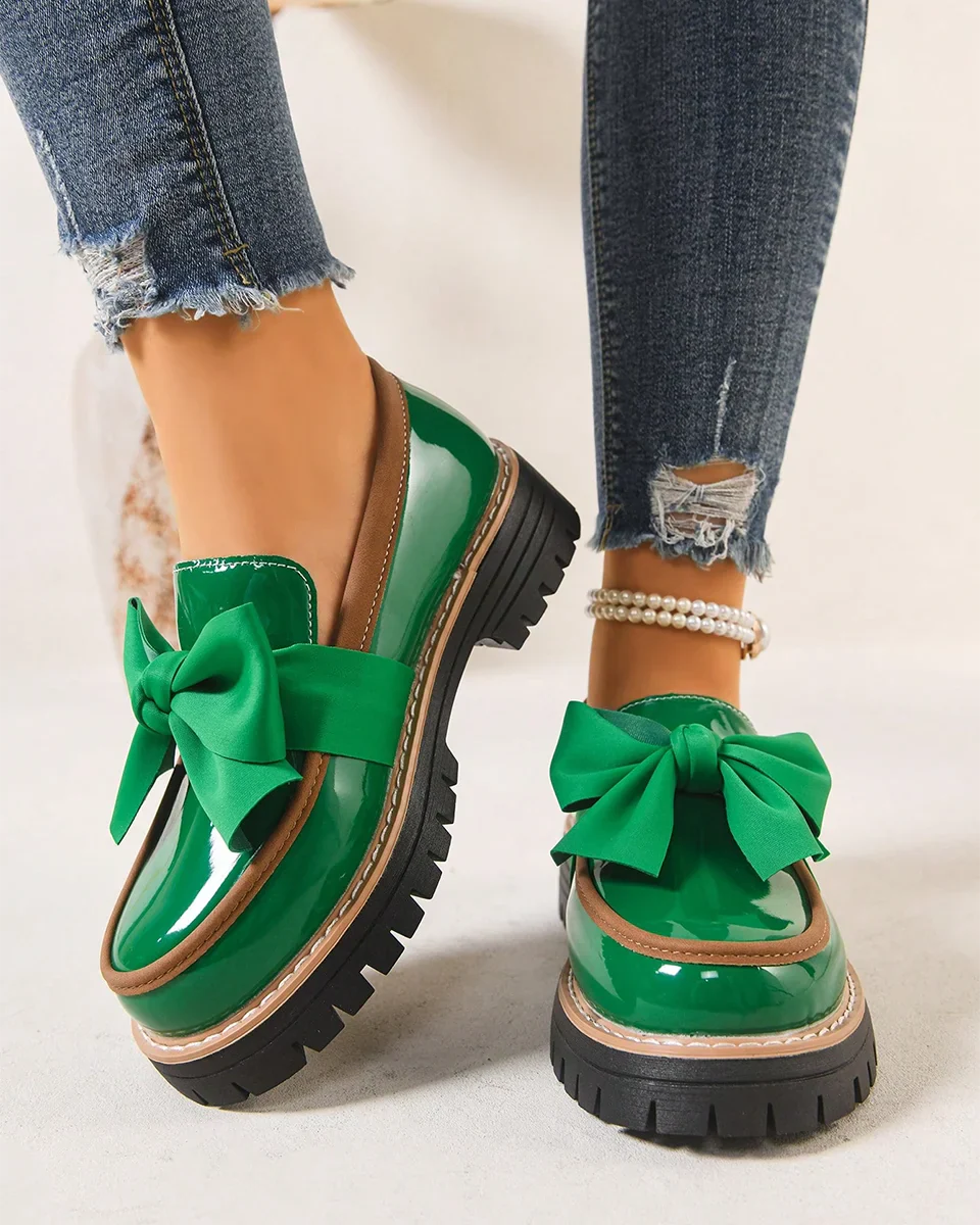 Valerie Bow Plateau Loafers
