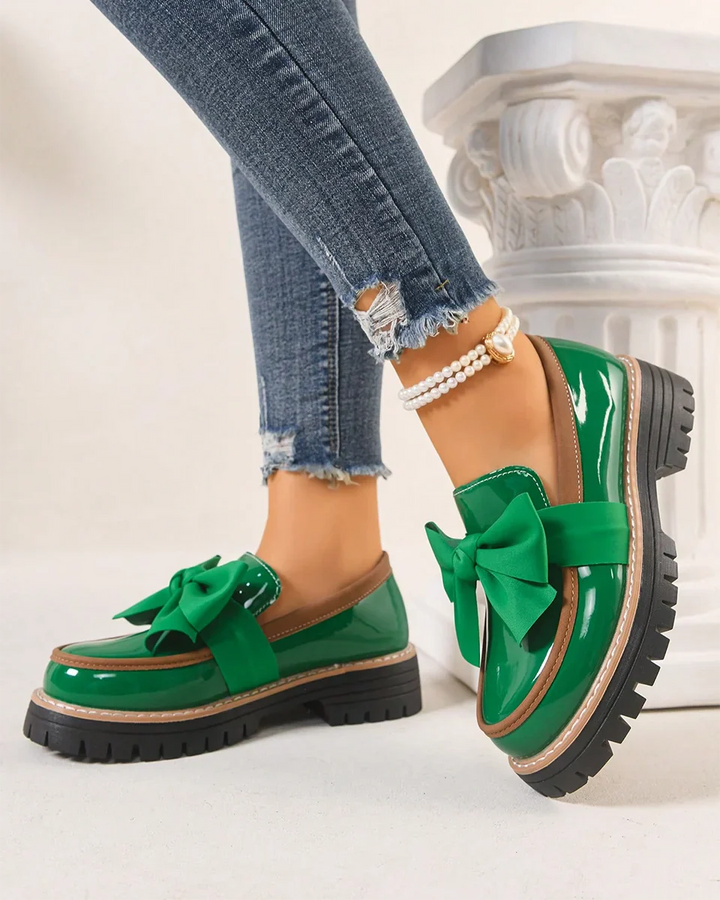 Valerie Bow Plateau Loafers