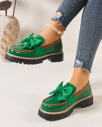 Valerie Bow Plateau Loafers