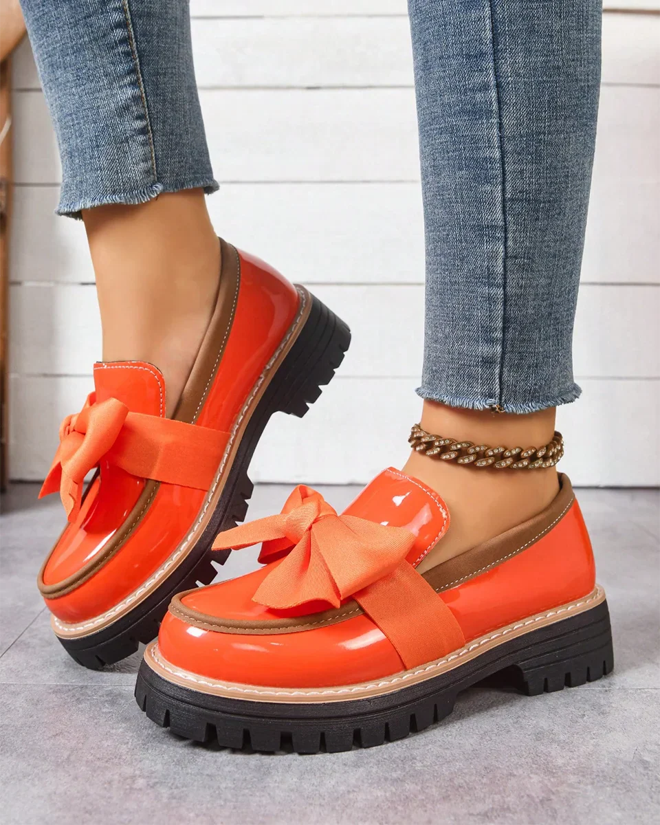 Valerie Bow Plateau Loafers