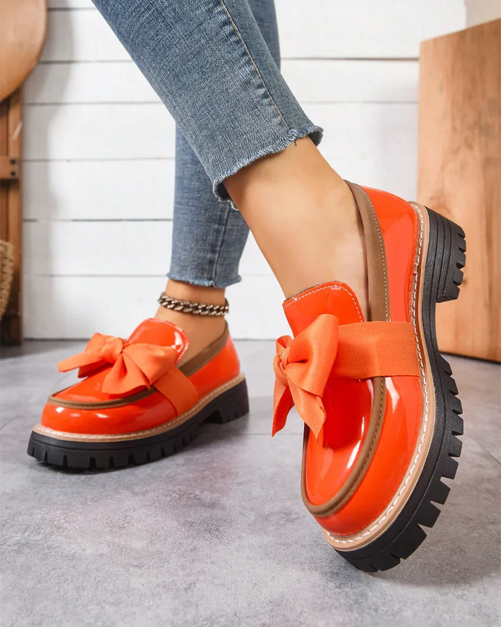 Valerie Bow Plateau Loafers