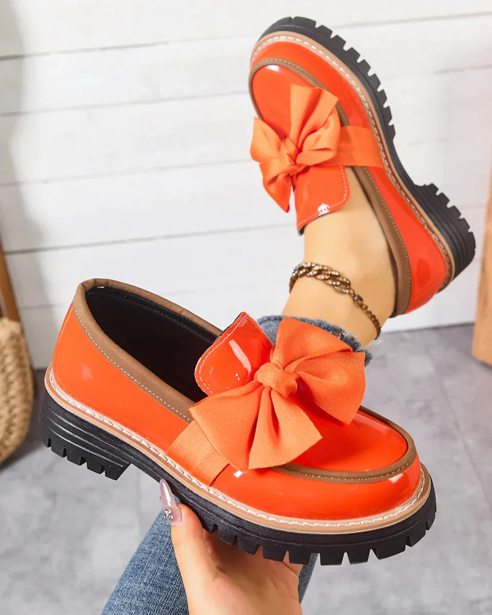 Valerie Bow Plateau Loafers