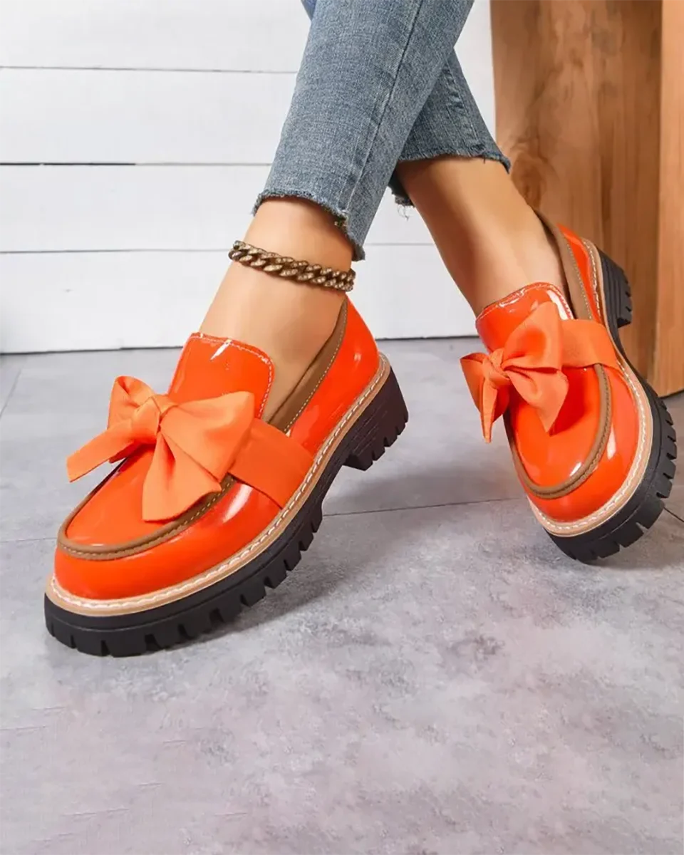 Valerie Bow Plateau Loafers