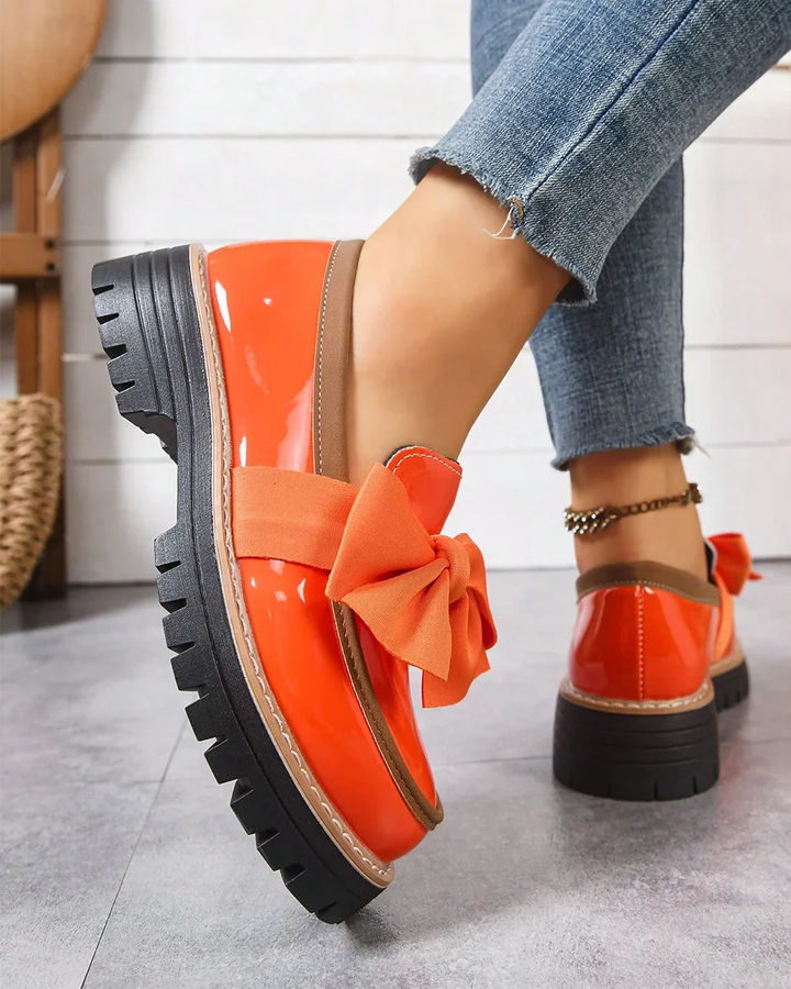 Valerie Bow Plateau Loafers
