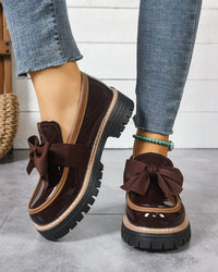 Valerie Bow Plateau Loafers