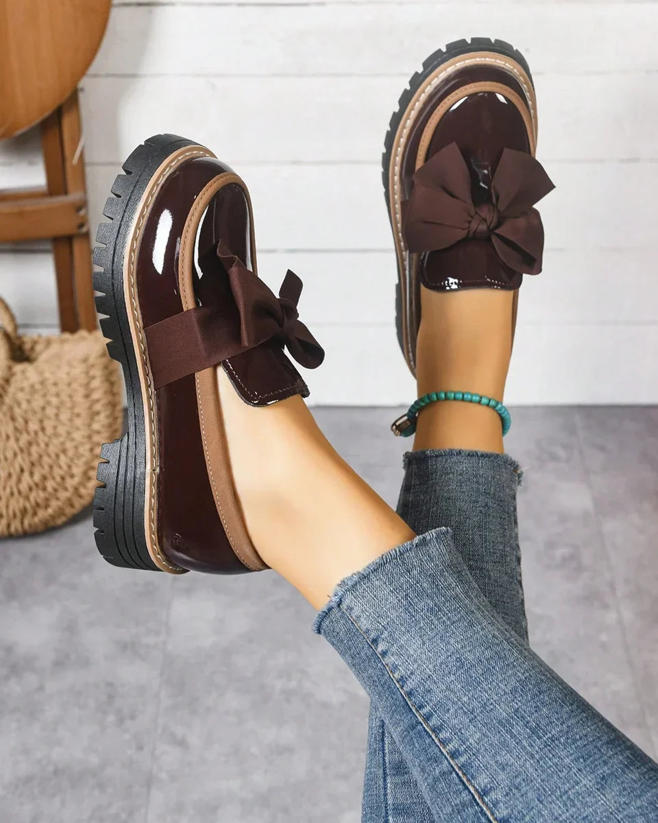 Valerie Bow Plateau Loafers