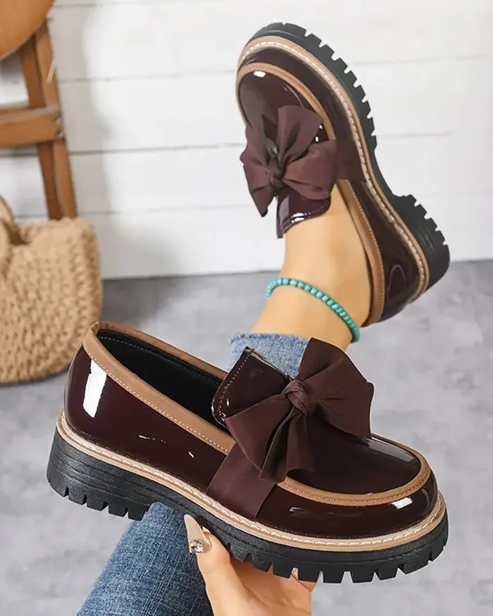 Valerie Bow Plateau Loafers