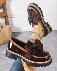 Valerie Bow Plateau Loafers