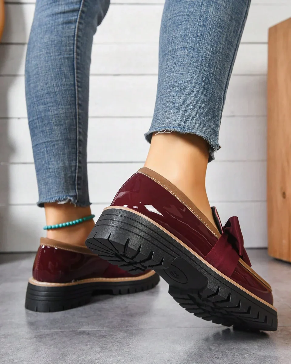 Valerie Bow Plateau Loafers