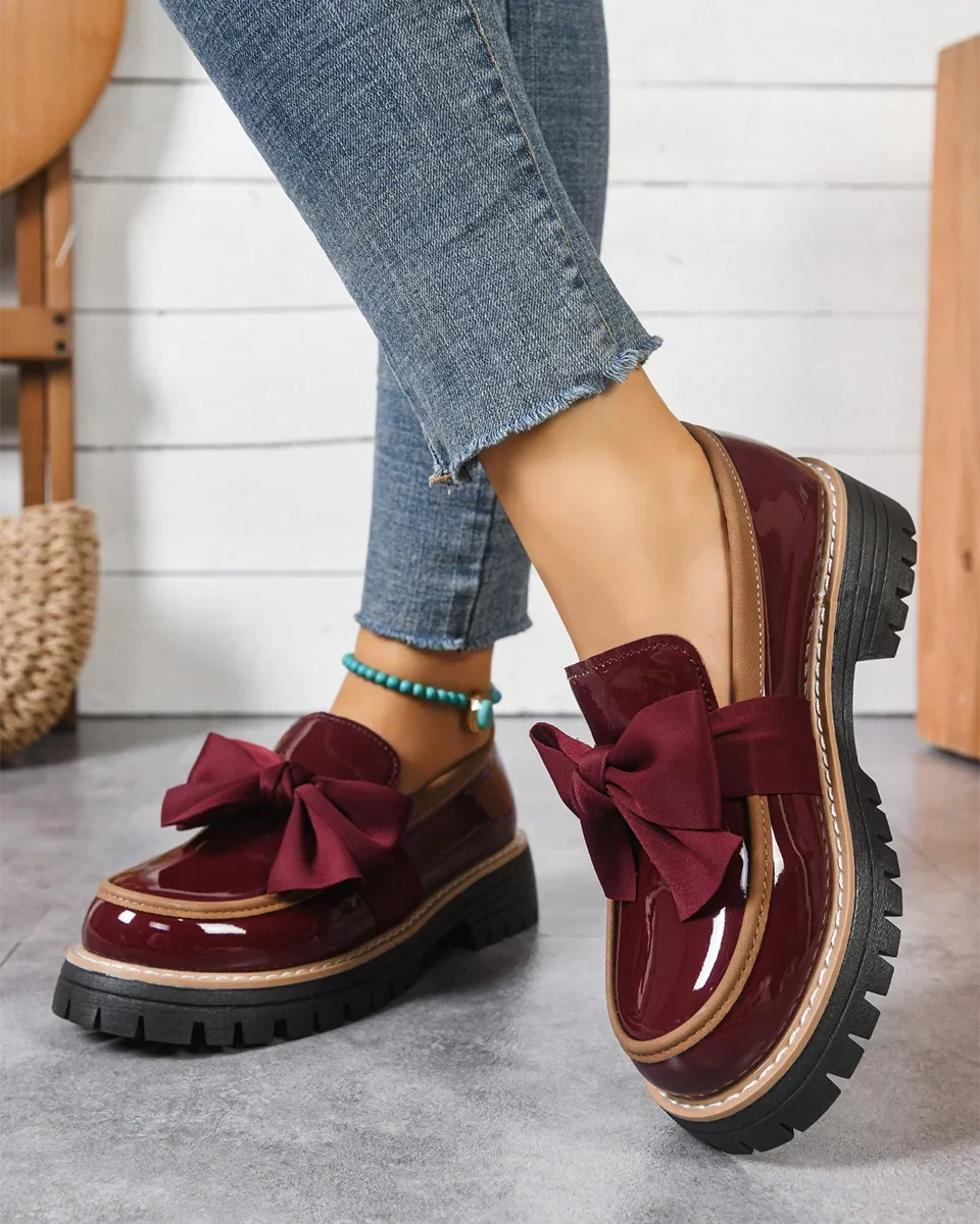 Valerie Bow Plateau Loafers