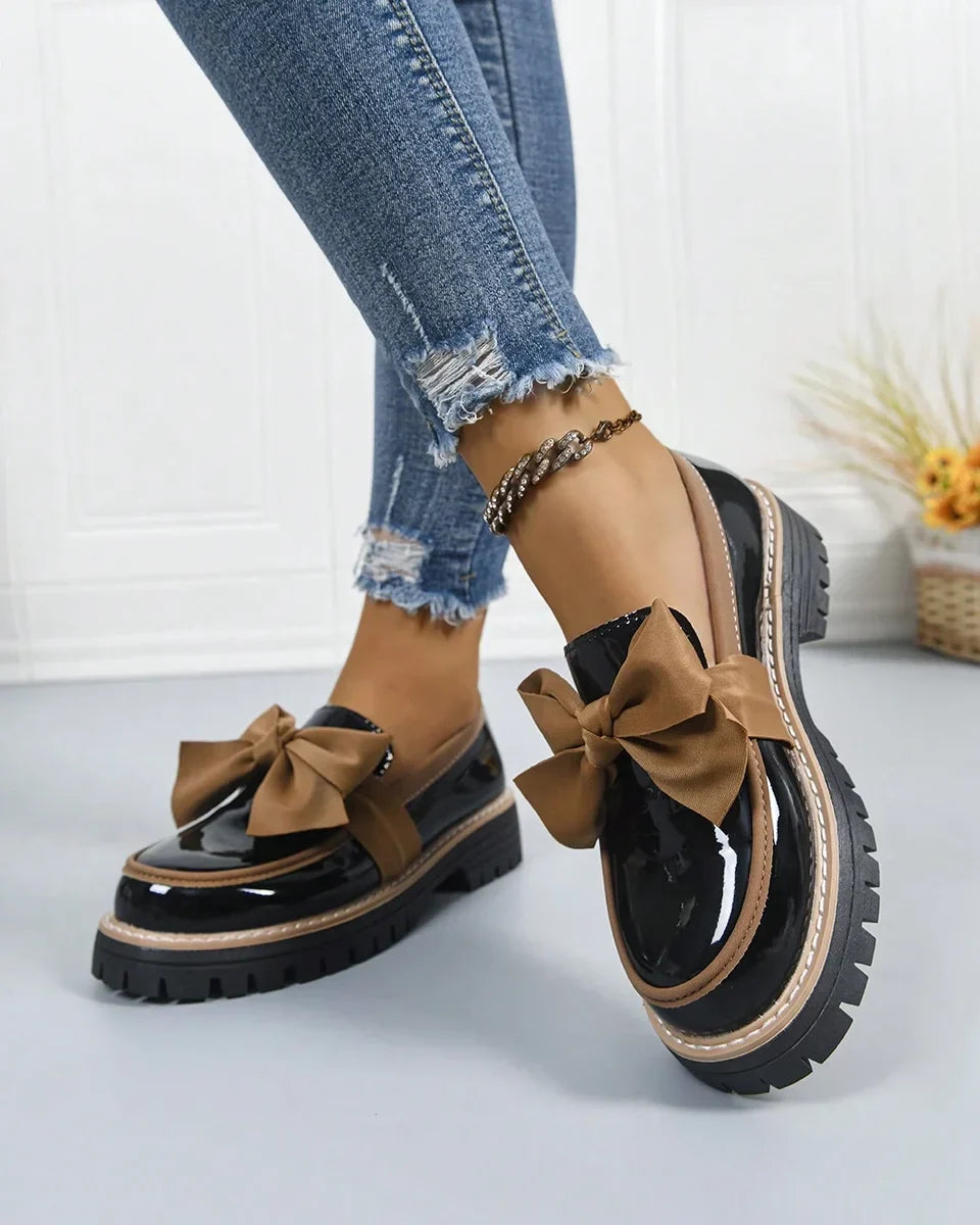 Valerie Bow Plateau Loafers