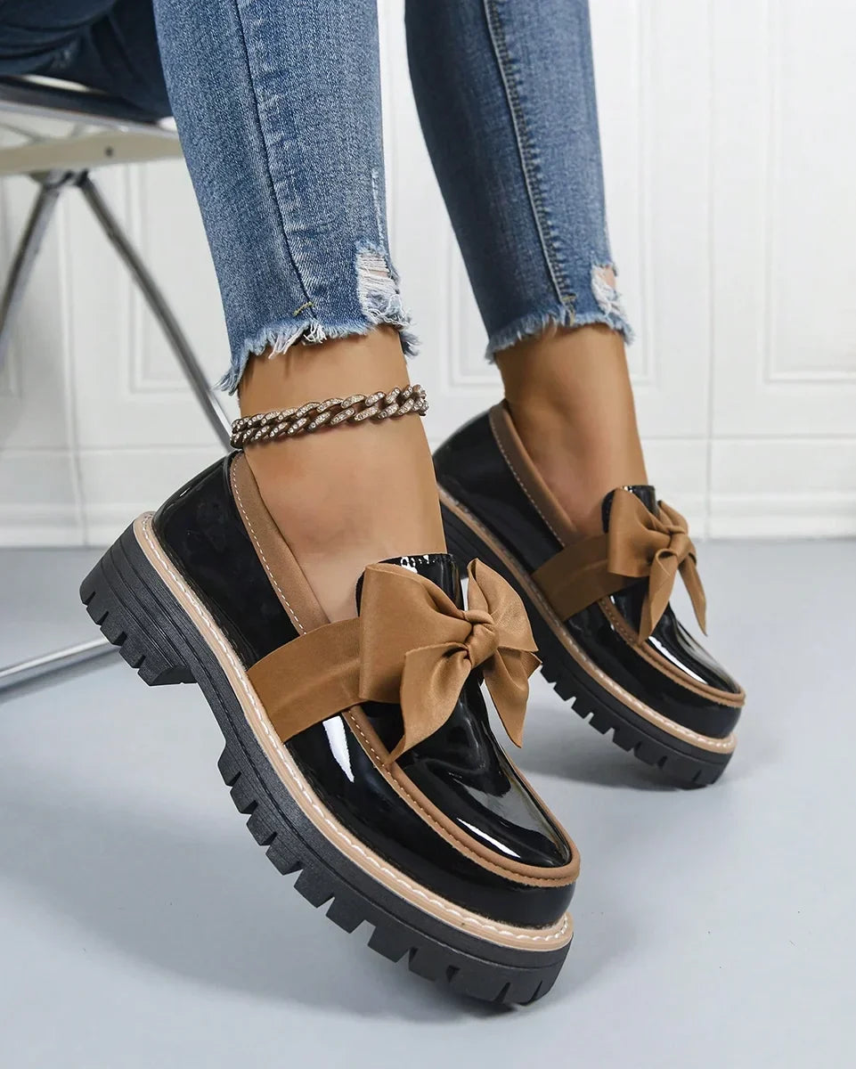 Valerie Bow Plateau Loafers