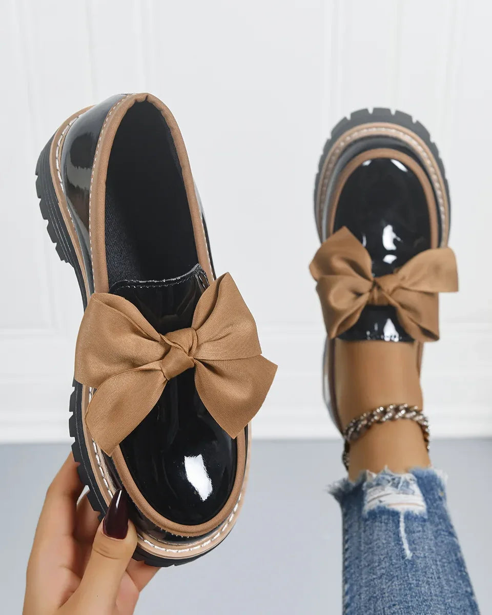 Valerie Bow Plateau Loafers