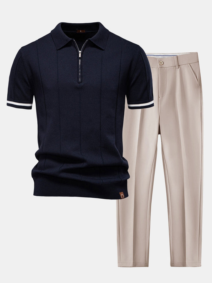 Antibes Halve Rits Polobroek Set
