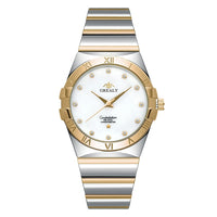 Tweekleurig horloge met Romeinse cijfers