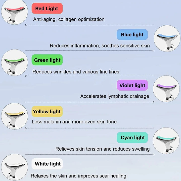 Gezichtsliftende massager, huidverstrakkingsapparaat met LED-verlichting
