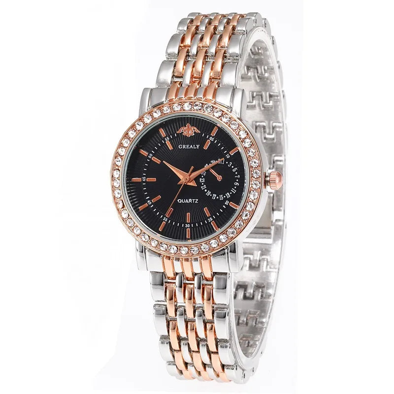 Horloge met kristallen rand