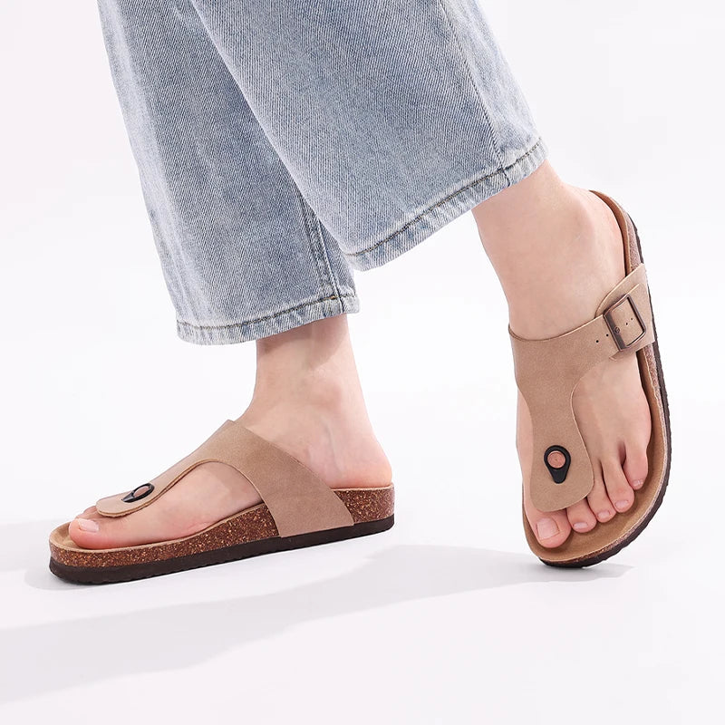 Lunara – Minimale kurken teenslippers