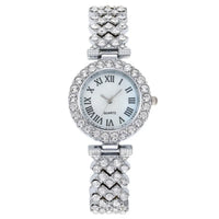 Zilver Kristal Romeins Horloge [GRATIS Armband]