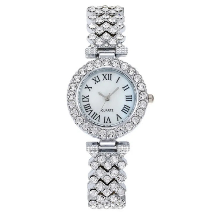 Zilver Kristal Romeins Horloge [GRATIS Armband]