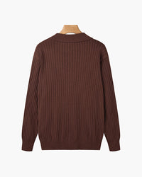Florence Ribgebreid Poloshirt Met Lange Mouwen