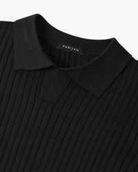 Florence Ribgebreid Poloshirt Met Lange Mouwen