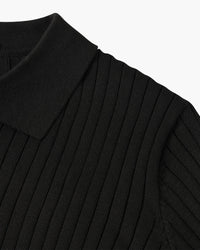 Florence Ribgebreid Poloshirt Met Lange Mouwen