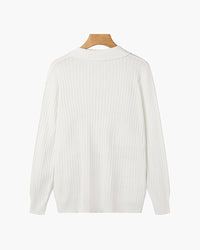 Florence Ribgebreid Poloshirt Met Lange Mouwen