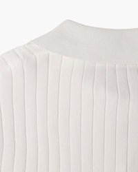 Florence Ribgebreid Poloshirt Met Lange Mouwen