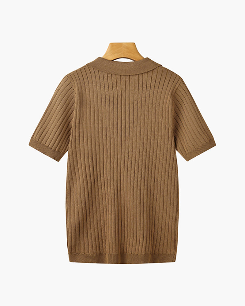Arezzo Polo Shirt van geribd katoen