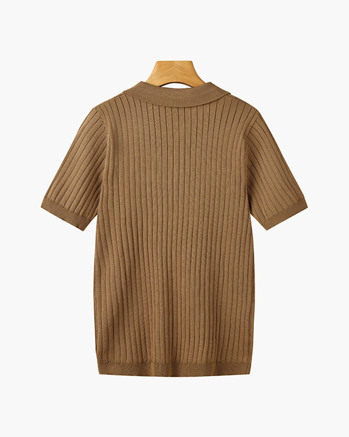 Arezzo Polo Shirt van geribd katoen