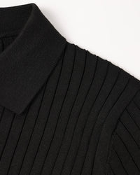 Vienna Ribfluwelen Polo Shirt met Lange Mouwen